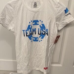 Team Apparel White and Blue Team USA Tee